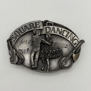 1985 Siskiyou Buckle Co Square Dancing Belt Buckle Detailed Music Western Folk